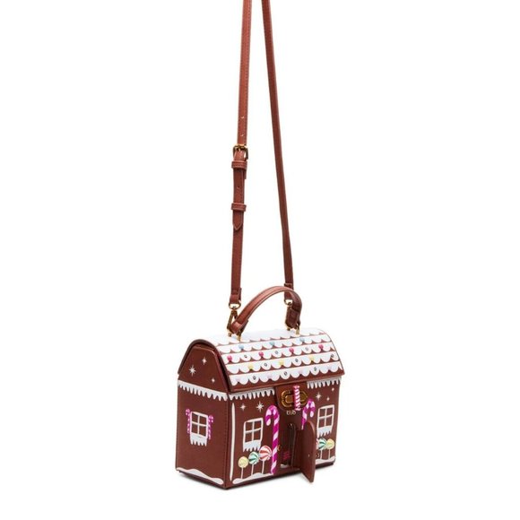 Betsey Johnson Kitsch Gingerbread House LED's Light Up Medium Crossbody Bag NWT - Picture 6 of 14